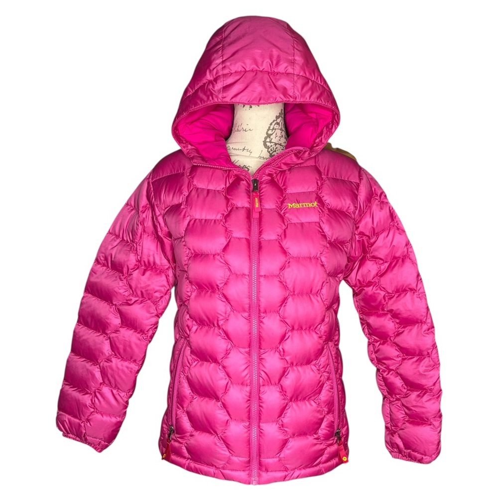 Marmot puffer coat duck down 700 fill pink quilted Jacket girls size xl